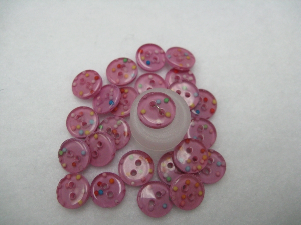 Confetti Button - pink - 1/2" - Click Image to Close